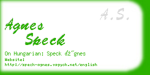 agnes speck business card